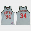 Milwaukee Bucks No. 34 Giannis Antetokounmpo 75 aniversario Camiseta de plata