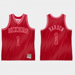 Philadelphia 76ers Mitchell & Ness James Harden Rojo Hardwood Clásicos Monochrome Camiseta