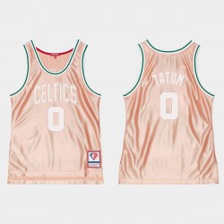 Boston Celtics NBA 75 aniversario #0 Jayson Tatum Mitchell % Ness Rose Gold Camiseta