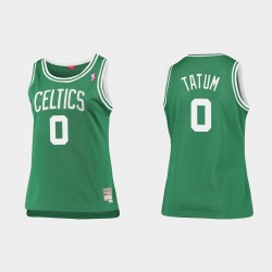 Boston Celtics Jayson Tatum #0 Classics de madera dura de tamaño grande Kelly Green Mujeres's Camiseta