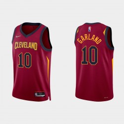 Cleveland Cavaliers Darius Garland #10 Nike 2021/22 75 aniversario Vino de diamante Camiseta icono