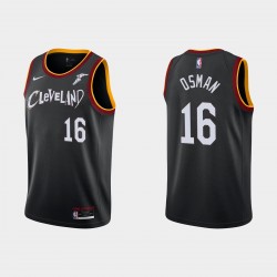 Cleveland Cavaliers Cedi Osman No. 16 Camiseta Negro Ciudad Edición