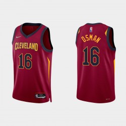 Cleveland Cavaliers Cedi Osman #16 Nike 2021/22 75 aniversario Vino de diamante Camiseta icono
