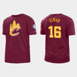 Cleveland Cavaliers Cedi Osman #16 NBA 75 aniversario Camiseta de vino cepillado Ciudad