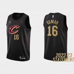 Cleveland Cavaliers #16 Cedi Osman 2022-23 Declaración Edición Negro Camiseta
