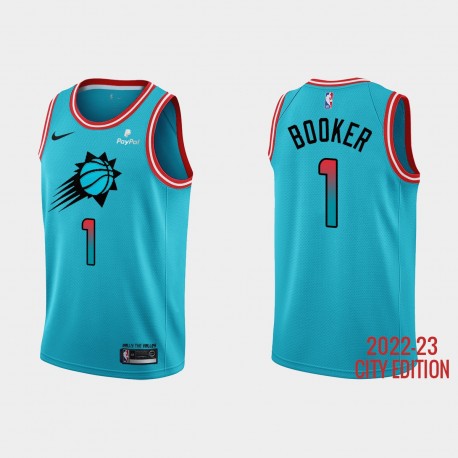 Phoenix Suns #1 Devin Booker 2022-23 Ciudad Edición Azul Camiseta