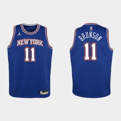Camiseta juvenil 75th Anniversary New York Knicks Jalen Brunson Declaración Real
