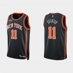 New York Knicks Jalen Brunson Nike 75th Aniversario Ciudad Negro Camiseta
