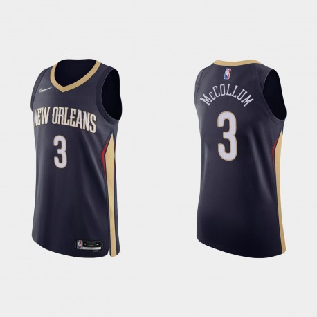 New Orleans Pelicans C.J. McCollum 2021/22 75th Anniversary Negro Auténtico Icono Camiseta