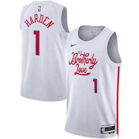 James Harden Philadelphia 76ers Camiseta Nike Swingman Unisex 2022/23 - Edición City - Blanca