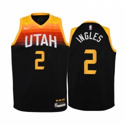 Utah Jazz Joe Ingles 2020-21 Ciudad Negro Juvenil Camisetas -