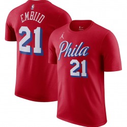 Camiseta con el nombre y el número de Joel Embiid Philadelphia 76ers Jordan Brand 2022/23 Statement Edition - Roja