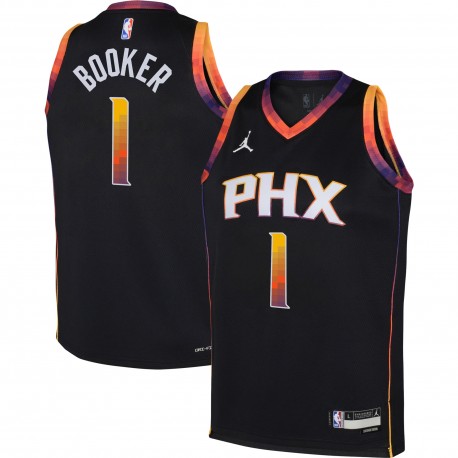 Devin Booker Phoenix Suns Jordan Brand Youth 2022/23 Swingman Camiseta Negro - Statement Edición