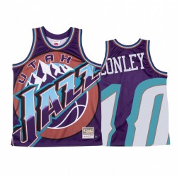 Mike Conley Utah Jazz Hardwood Classics Purple Big Face Men's Camisetas