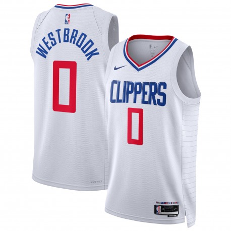 Los Angeles Clippers Nike Association Edición Swingman Camiseta - Blanco - Russell Westbrook - Unisex