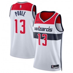 Camiseta Swingman Nike de la Asociación Washington Wizards - Blanca - Jordan Poole - Unisex