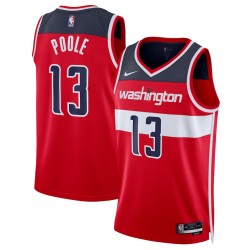 Camiseta Nike Icon Swingman de los Washington Wizards - Roja - Jordan Poole - Unisex