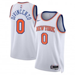 New York Knicks NIKE Asociación Edición de la camiseta Swingman 22/23 - Blanco - Donte DiVincenzo - Hombres y mujeres universales