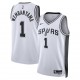 Victor Wembanyama San Antonio Spurs Nike Unisex 2023 NBA Draft First Round Pick Swingman Camiseta - Edición Icono - Negro - Blanco