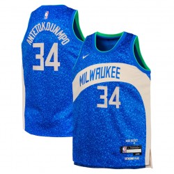 Camiseta réplica Nike Juventud 2023/24 Swingman de Giannis Antetokounmpo Milwaukee Bucks - City Edition - Royal