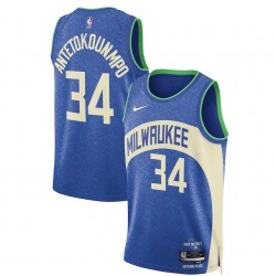 Giannis Antetokounmpo Milwaukee Bucks Camiseta Swingman Nike Unisex 2023/24 - Azul - Edición City