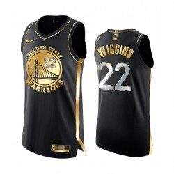 Andrew Wiggins Golden State Warriors 2020-21 Black Golden Edition Camisetas 6x Champs Authentic