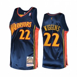 Andrew Wiggins y 22 Golden State Warriors Navy Hardwood Classics Authentic Camisetas