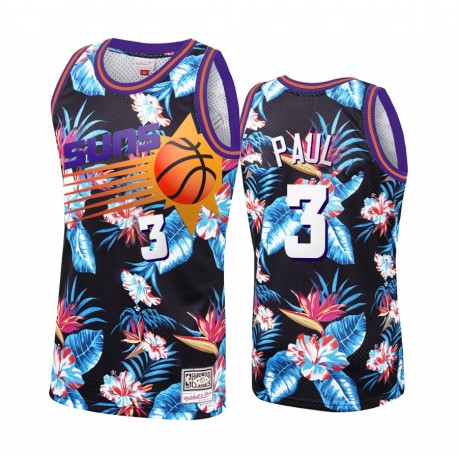 Chris Paul y 3 Phoenix Suns Black Floral Fashion Camisetas