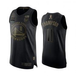 Klay Thompson Golden State Warriors 2020 saludo para servir camisetas auténticas negras
