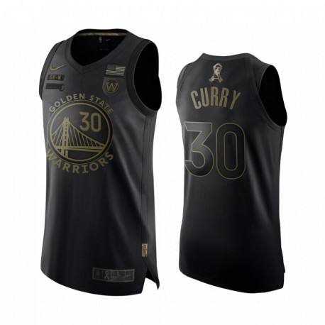 Stephen Curry Golden State Warriors 2020 Salute a Service Black Authentic Camisetas