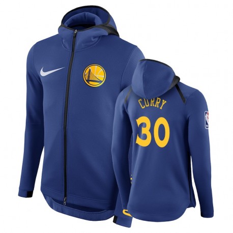 Golden State Warriors Stephen Curry y 30 hombres Royal Hombre con capucha completa