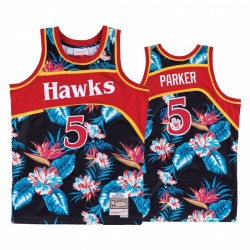 Atlanta Hawks Jabari Parker Negro Hardwood Classics Moda floral Camisetas y 5