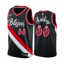 Carmelo Anthony Portland Trail Blazers 2020 Navidad Night Negro Camisetas Festive Edición Especial