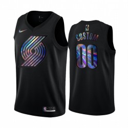 Portland Trail Blazers Carmelo Anthony # 00 Camisetas COLECCIÓN HWC iridiscente Negro 2021 Limited