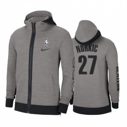 JUSUF NURKIC # 27 Blazers Chaqueta 2020-21 Heathered Charcoal Authentic Showtime