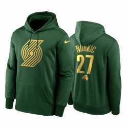 JUSUF Nurkic Portland Trail Blazers Hoodie Green Golden Limited 2020 St Paddy's Day