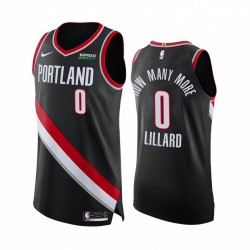 Damian Lillard Portland Trail Blazers Black Social Justice Authentic Camisetas ¿Cuántos más