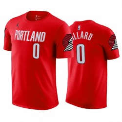 Damian Lillard 2020-21 Blazers & 0 stand shirt roja