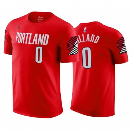 Damian Lillard 2020-21 Blazers & 0 stand shirt roja