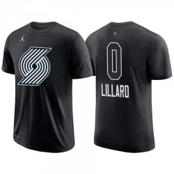2018 Blazers All-Star Masculina Damian Lillard # 0 Camiseta negra