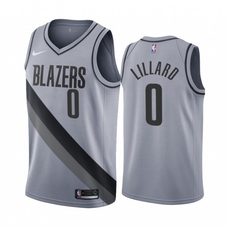 2020-21 Portland Trail Blazers Damian Lillard Ganed Edition Grey & 0 Camisetas