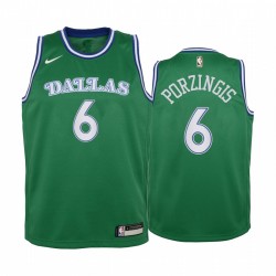 Kristaps Porzingis Dallas Mavericks 2020-21 Edición de la ciudad Camisetas jóvenes - Verde