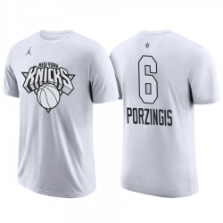 2018 Knicks All-Star Male Kristaps Porzingis # 6 Blanco Camiseta